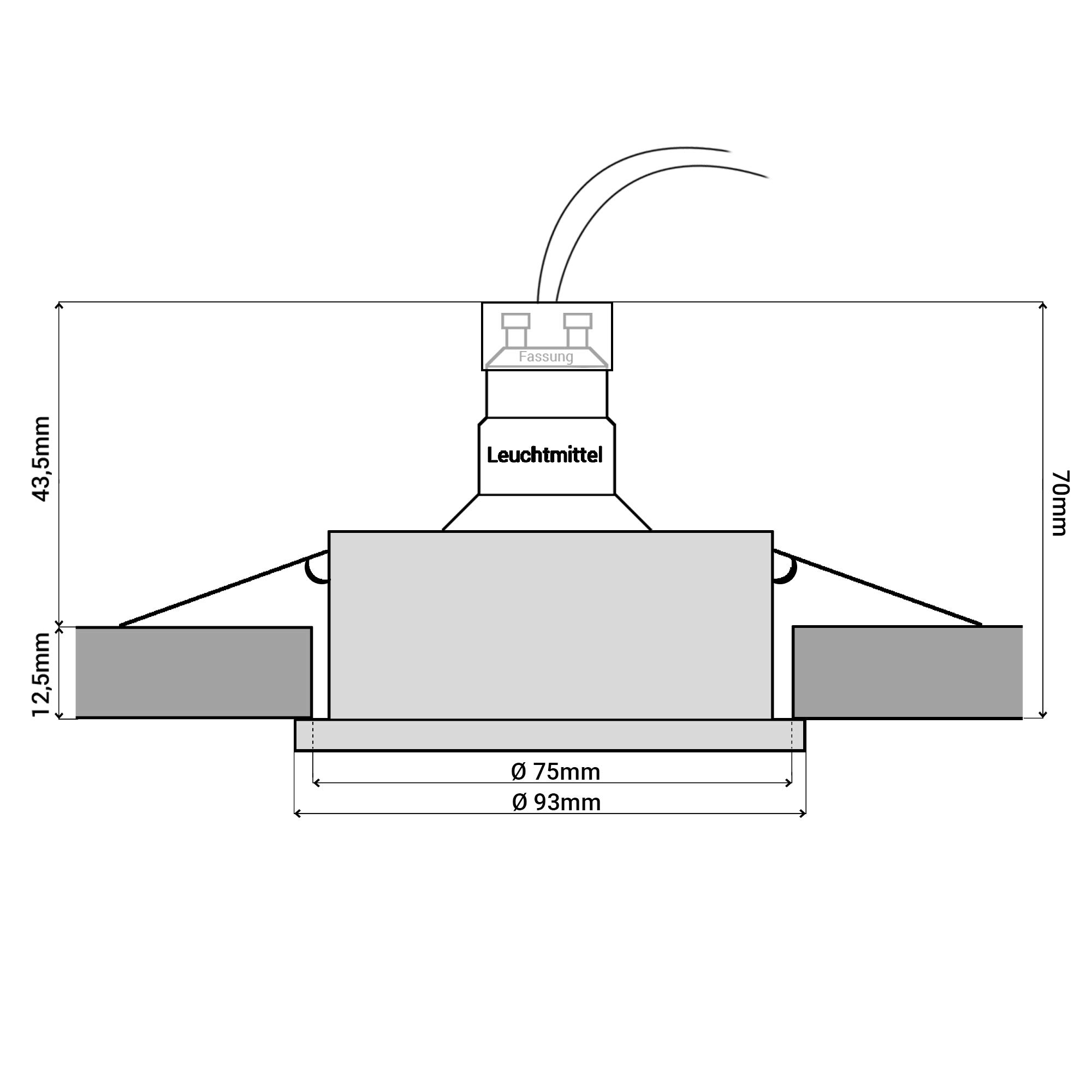 SSC-LUXon 6x RF-2 schwenkbarer Deckenspot LED Einbau - mit GU10 LED 3W drei einstellbaren Lichtfarben 3CCT 230V tauschbar - Einbauspot in gebürstet rund