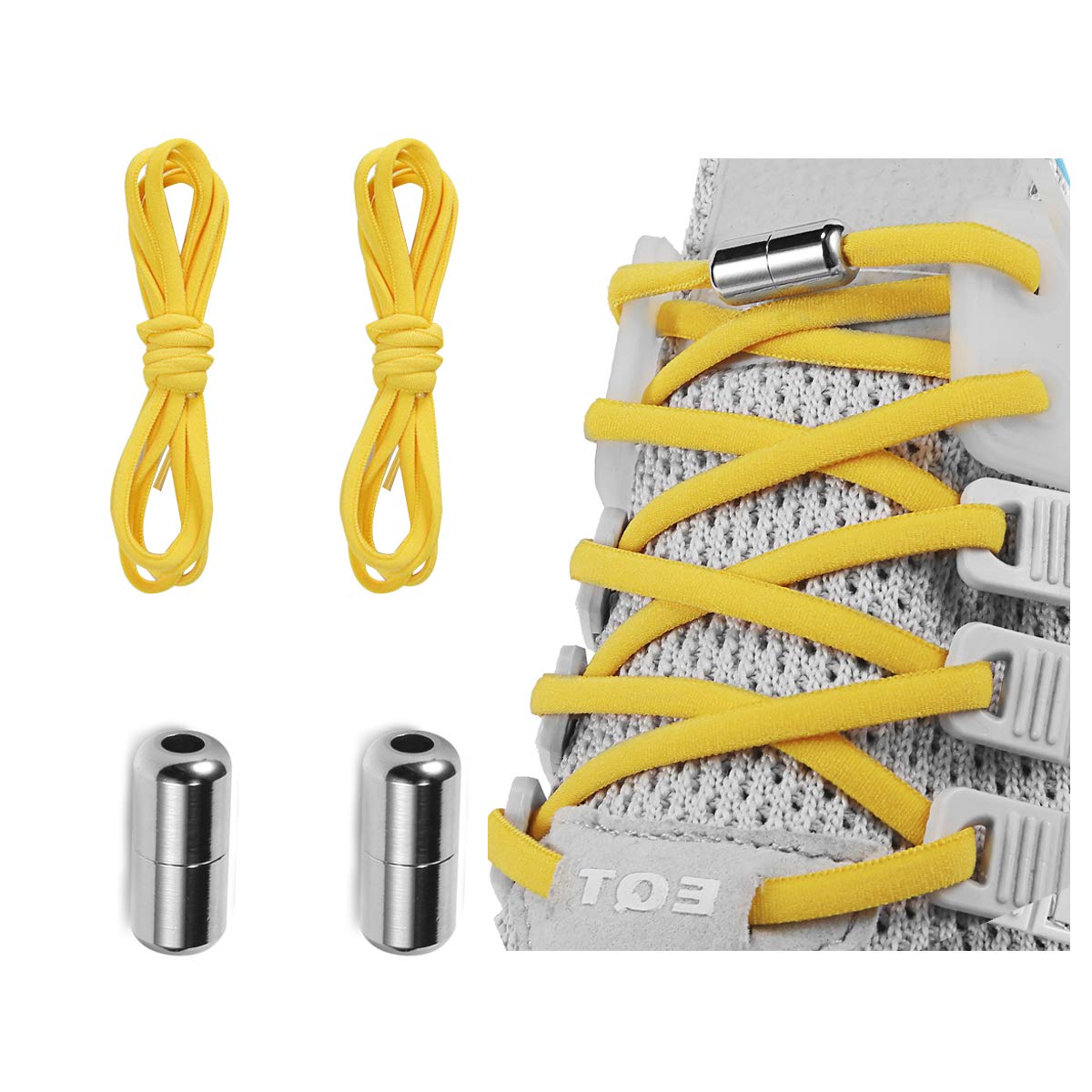 Alegrianan Elastic No Tie Shoe Laces For Adults,Kids,Elderly,One Size Fits All