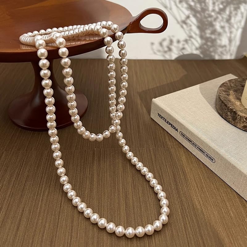 Long Pearl Necklace for women - Elegant Long Necklaces for Women Classic Pearl Choker Necklaces for Women Luxurious Pearl Necklaces for women Timeless Pearls Necklaces for Women Perfect for Weddings Parties Special Occasions - Image 4