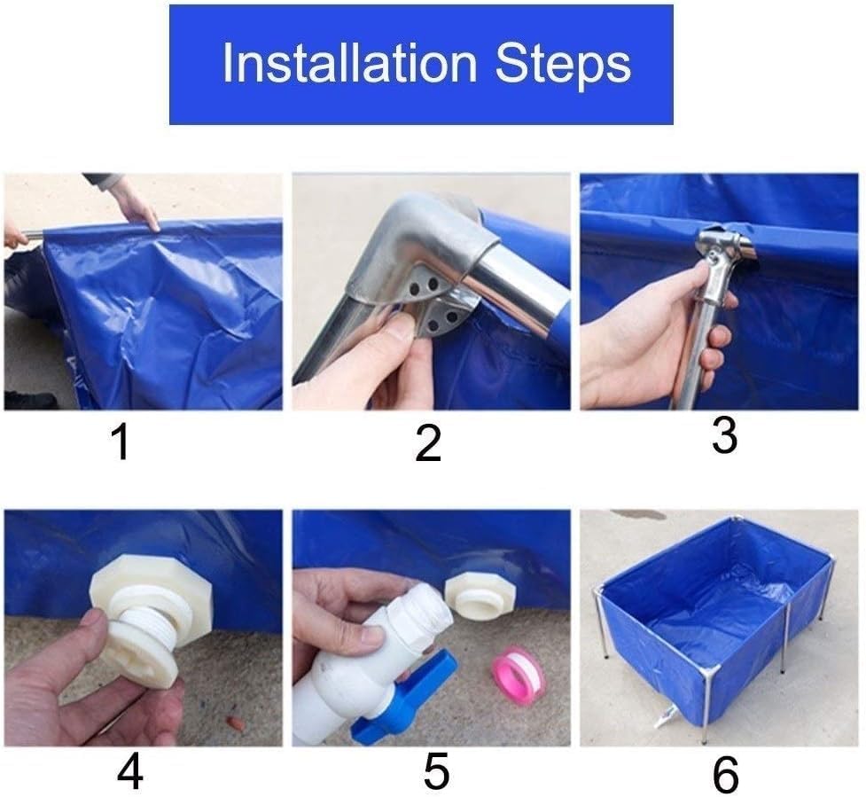 Flexible PVC Pond Liner with Steel Frame & Viewing Panel - Ideal for Indoor/Outdoor Koi & Goldfish Breeding, Durable Water Garden Solution