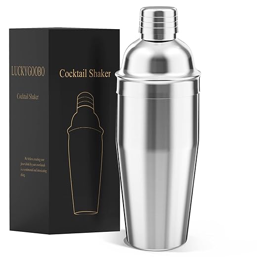 Cocktail Shaker,24 oz Martini Shaker,Drink Shaker Built-in Strainer,Professional Stainless Steel Margarita Mixer,Bartender Kit Gifts.