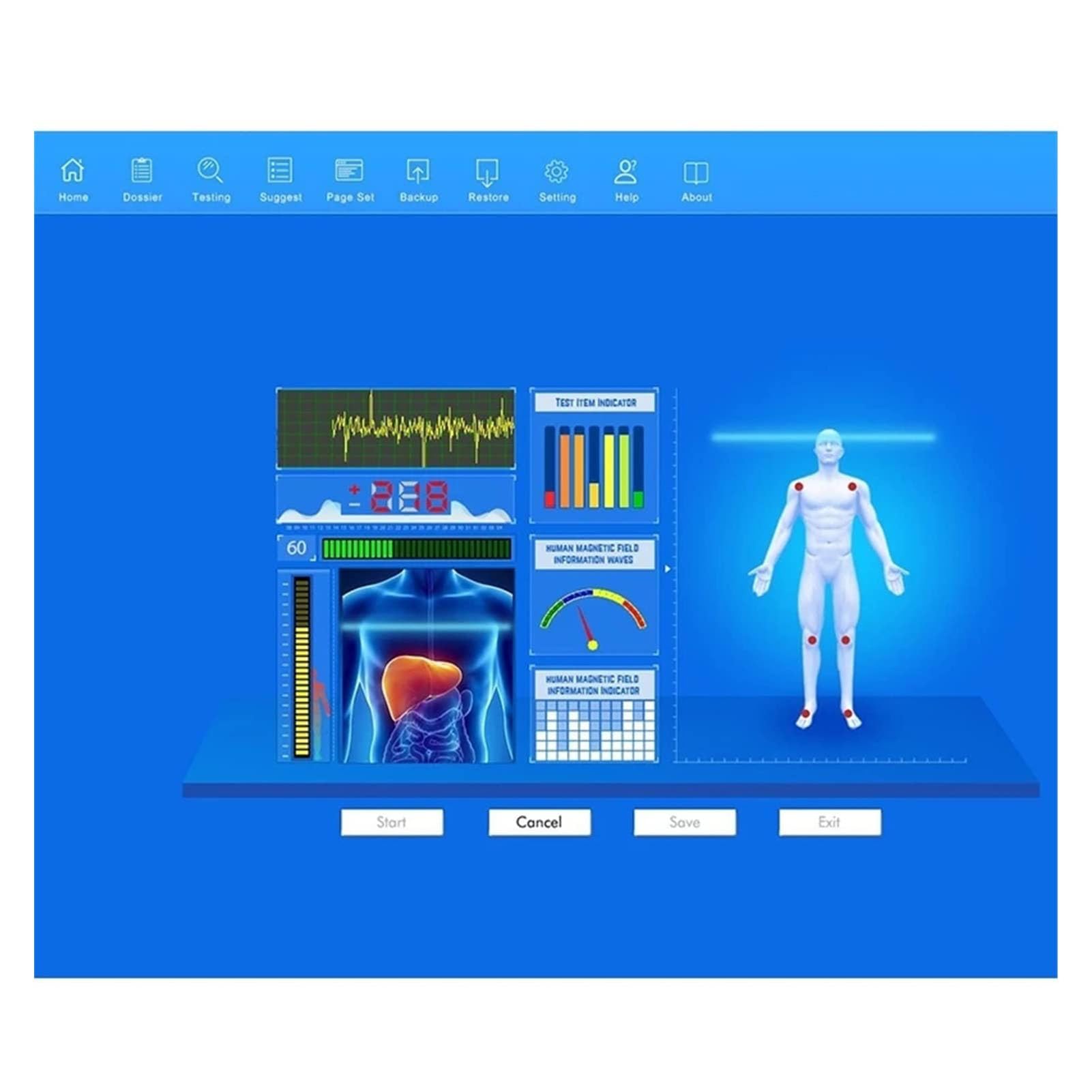 Quantum Resonanz Magnetisch Analysator Set, Hand-Touch-Körpergesundheitsanalysator, 3D-dynamische Mehrsprachige Ganzkörperunterstützungsfür Zuhause Und Büro