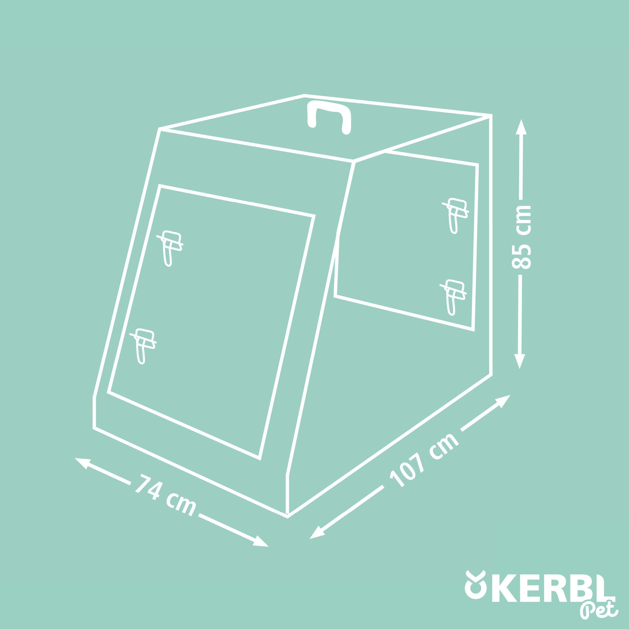 KERBL PET Klatka dla psa składana 2 drzwi, 107 x 74 x 85 cm, czarna