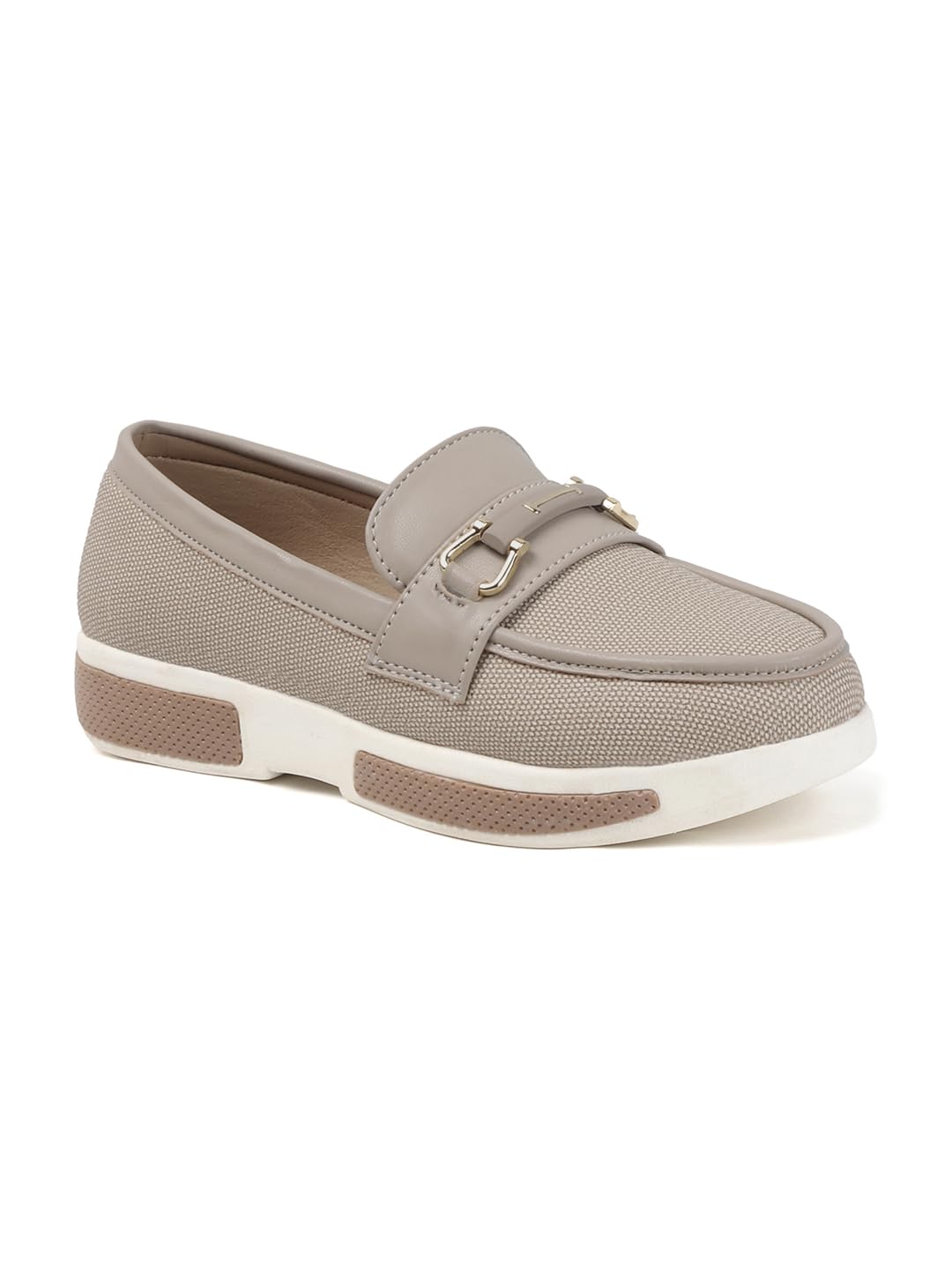 carlton london Women's Casual Textile Loafer with Bit Accent and Sporty Sole-picture-54