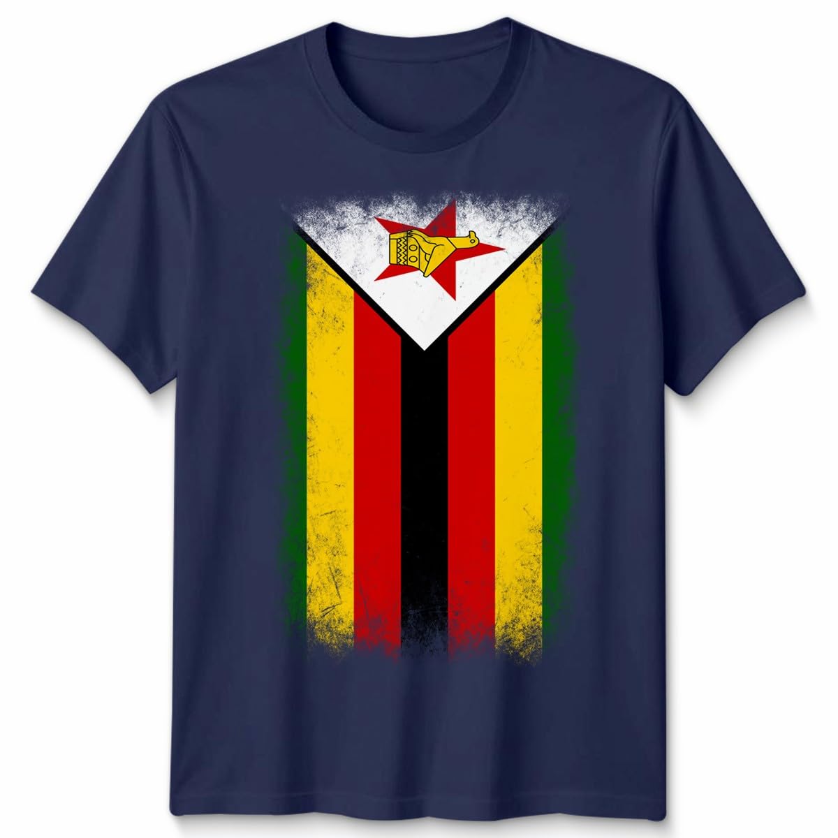 D&T Zimbabwe Faded Flag Unisex T Shirt Zimbabwean Football Jersey Gift Unisex 4XL Navy