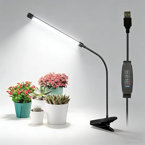 LED Grow Light for Indoor Plants, 20W 6000K Full Spectrum Plant Lights | Waterproof Grow Lamp with Timer Auto On/Off 3/9/12H, 9 Dimming for Seedings Succulents, Vegetables