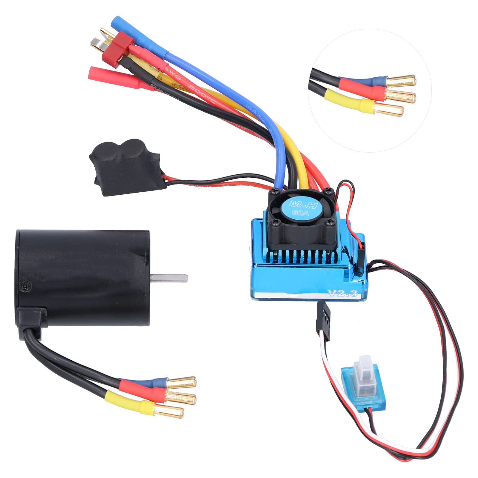 Keenso 4P 3650 3100KV – Moteur Brushless Sensorless + ESC 60A Étanche – Pour Voiture RC 1/10, Compatible 2S-4S, 900W