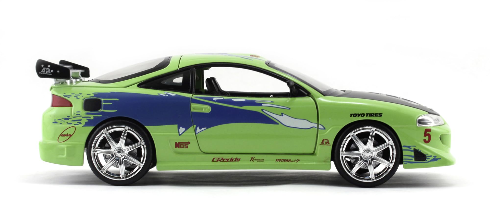 Fast & Furious 1995 Mitsubishi Eclipse 1:24 modèle de Voiture moulée sous Pression, Jouets pour Enfants et Adultes, véhicule à Collectionner et à Jouer