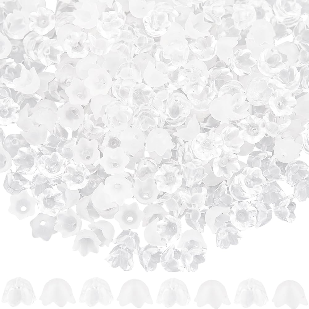 Perles d'espacement légères en fleur acrylique pour grands colliers sans lourdeur