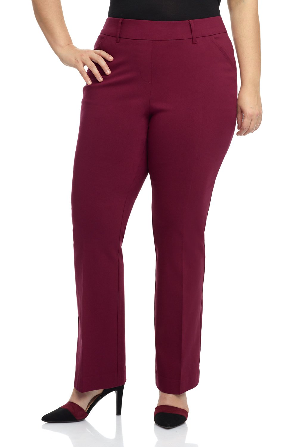 Rekucci Curvy Woman Ease into Comfort Barely Bootcut Plus Size Pant