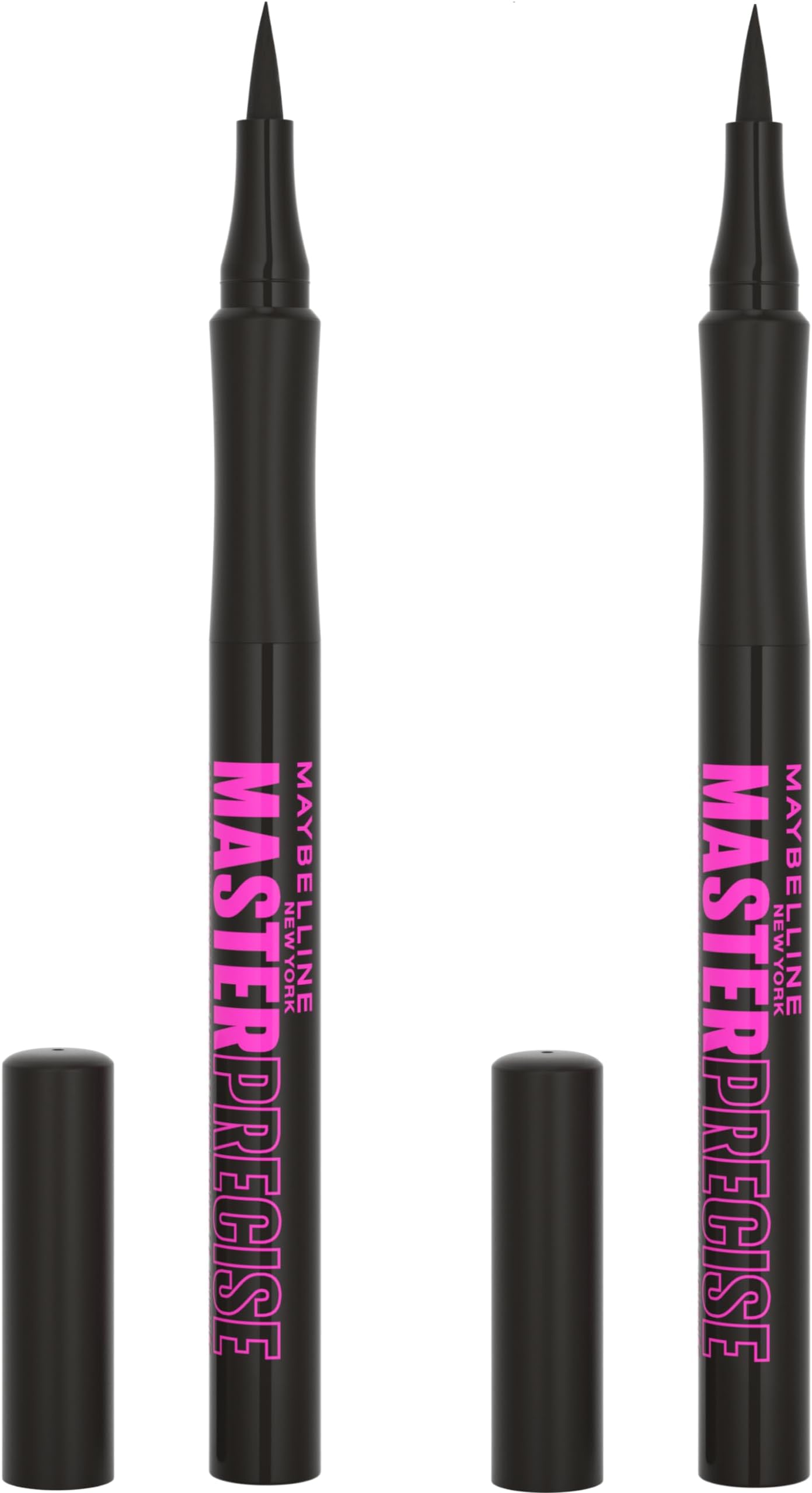 Maybelline New York Eyestudio Master Precise All Day Liquid Eyeliner Makeup, Black, 0.06 Fluid Ounce, Pack of 2