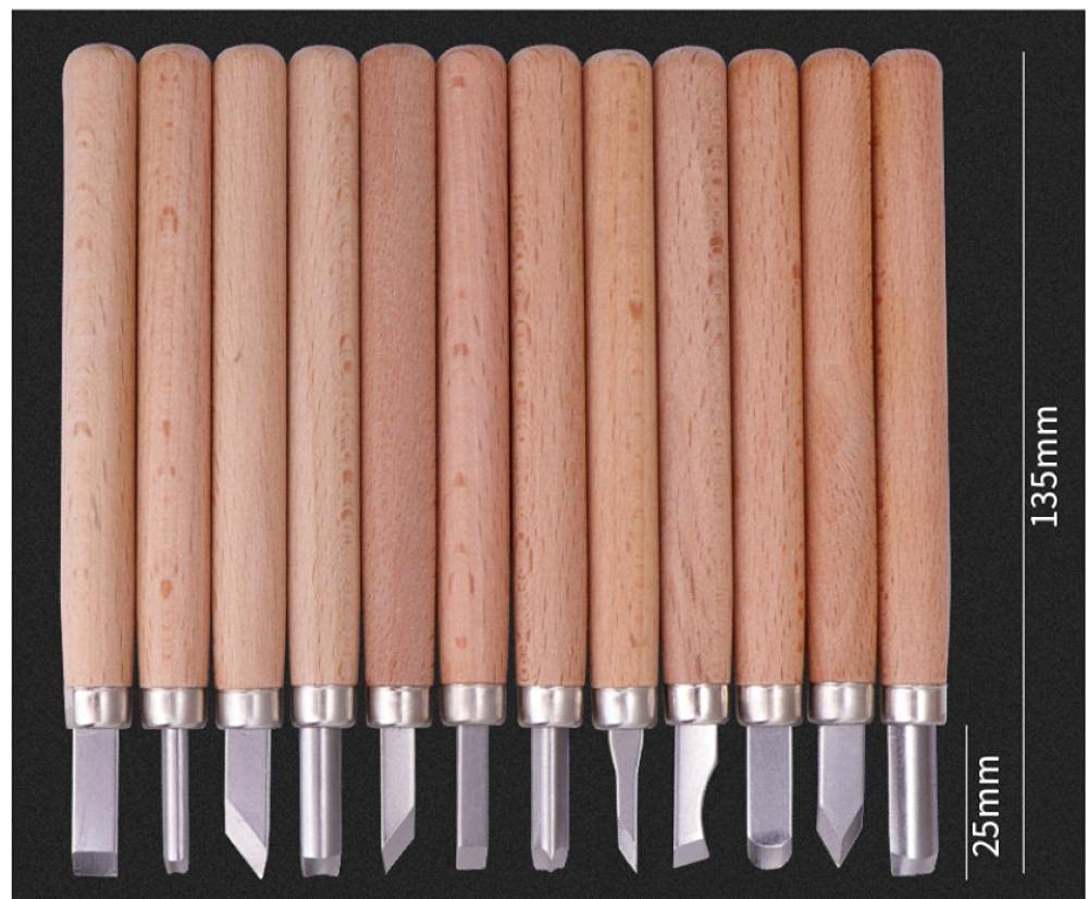 Narzędzia Rzeźbiarskie Dłuta Do Drewna Narzędzia Rzeźbiarskie Dłuto 12Pc Drewno Rzeźba Dutór Narzędzie Carpenter Pracy Diy Ostrzenie Carpenter Gouges