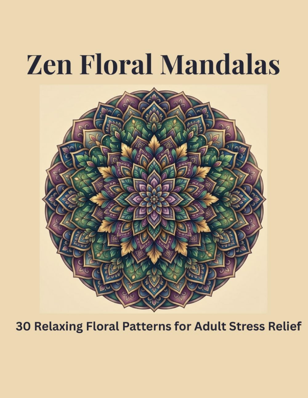 Zen Floral Mandalas: 30 Relaxing Floral Patterns for Adult Stress Relief