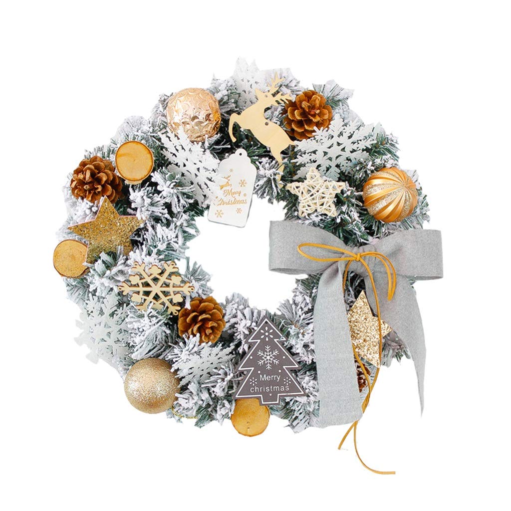 Guirlande de Noël couronne de porte extérieure artificielle 40 cm pour fête et mariage