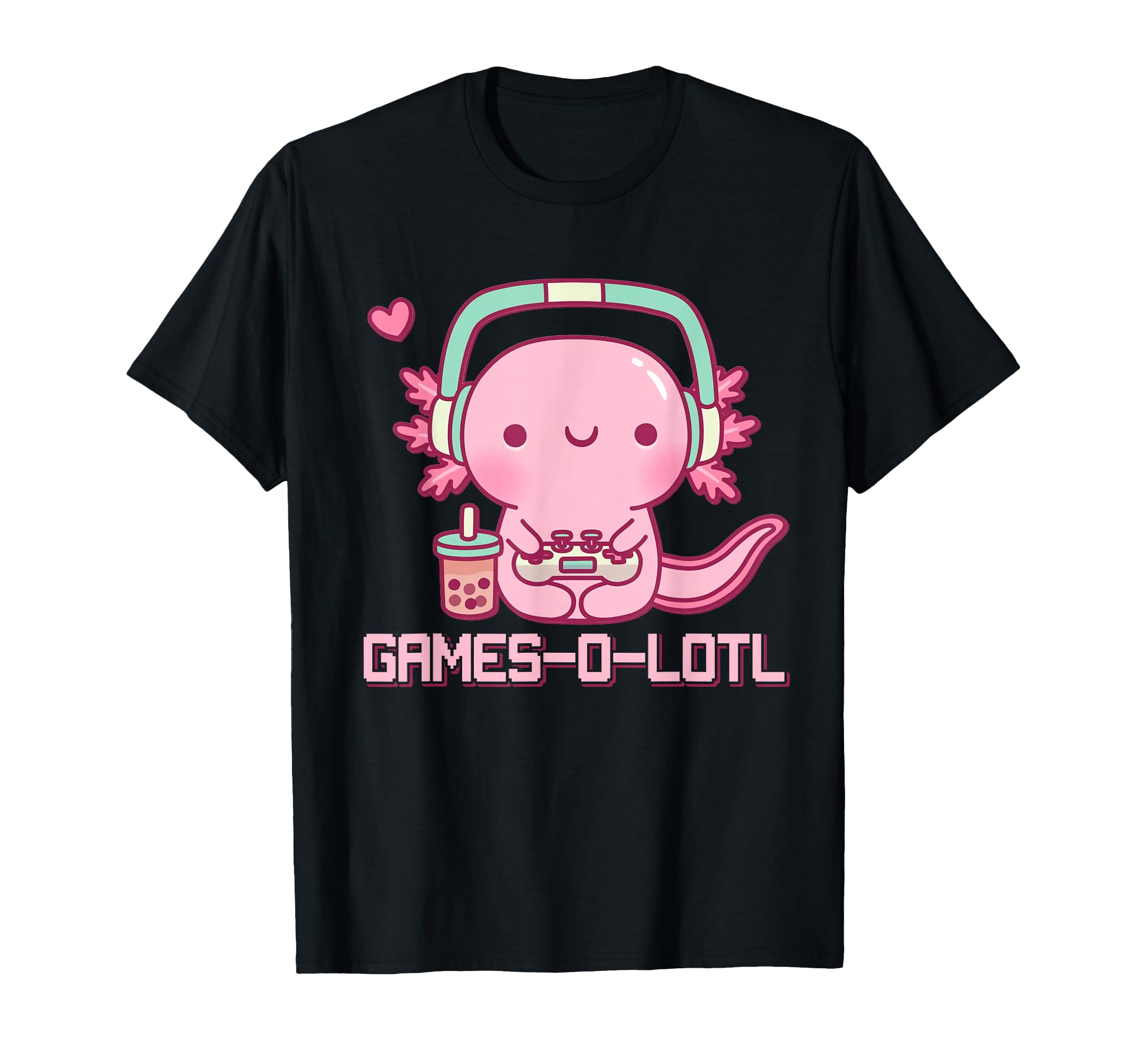 Gamesolotl Axolotl Video Games Kawaii Anime Gamer Boys Girls T-Shirt