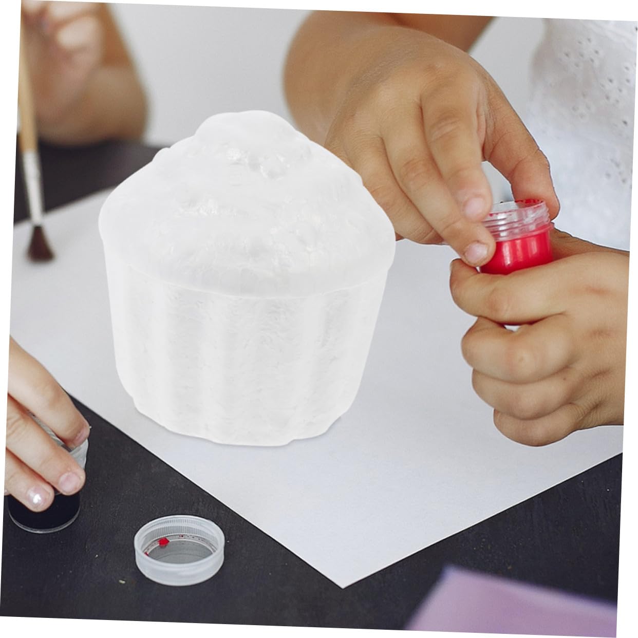 Operitacx Lot De 5 Modèles De Cupcakes en Mousse Blanche 7,8 Cm pour DIY Décoration Gâteau, Accessoires Réutilisables pour Garçon Et Filles Créatifs Et Entraînement Pâtisserie Fête Mariage