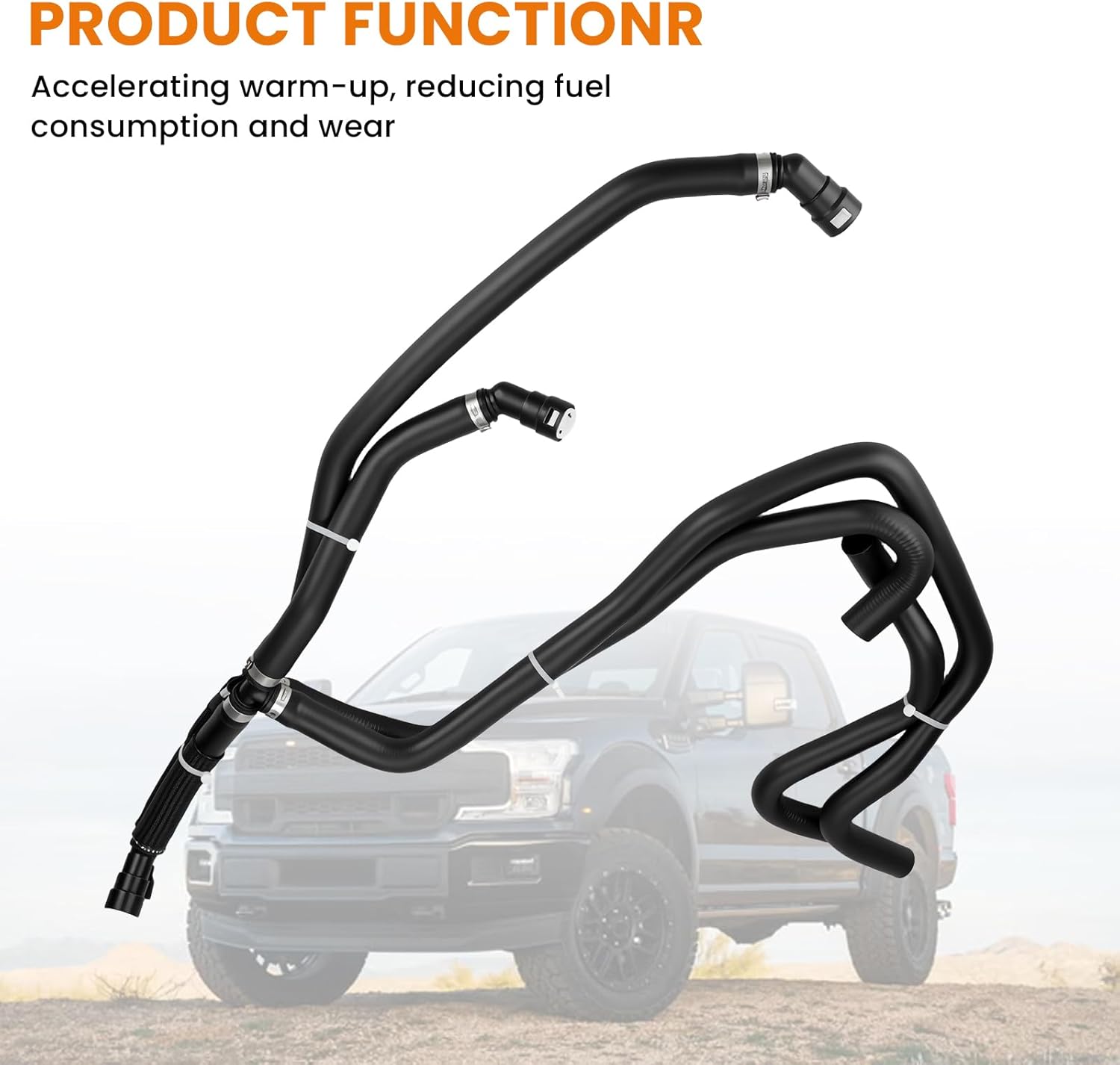 626-802 Engine Heater Hose Inlet & Outlet Assembly Compatible With Ford Models F-150 2015 2016 2017 5.0L, Replaces KH874 FL3Z-18472-K 160553 FL3Z-18472-G