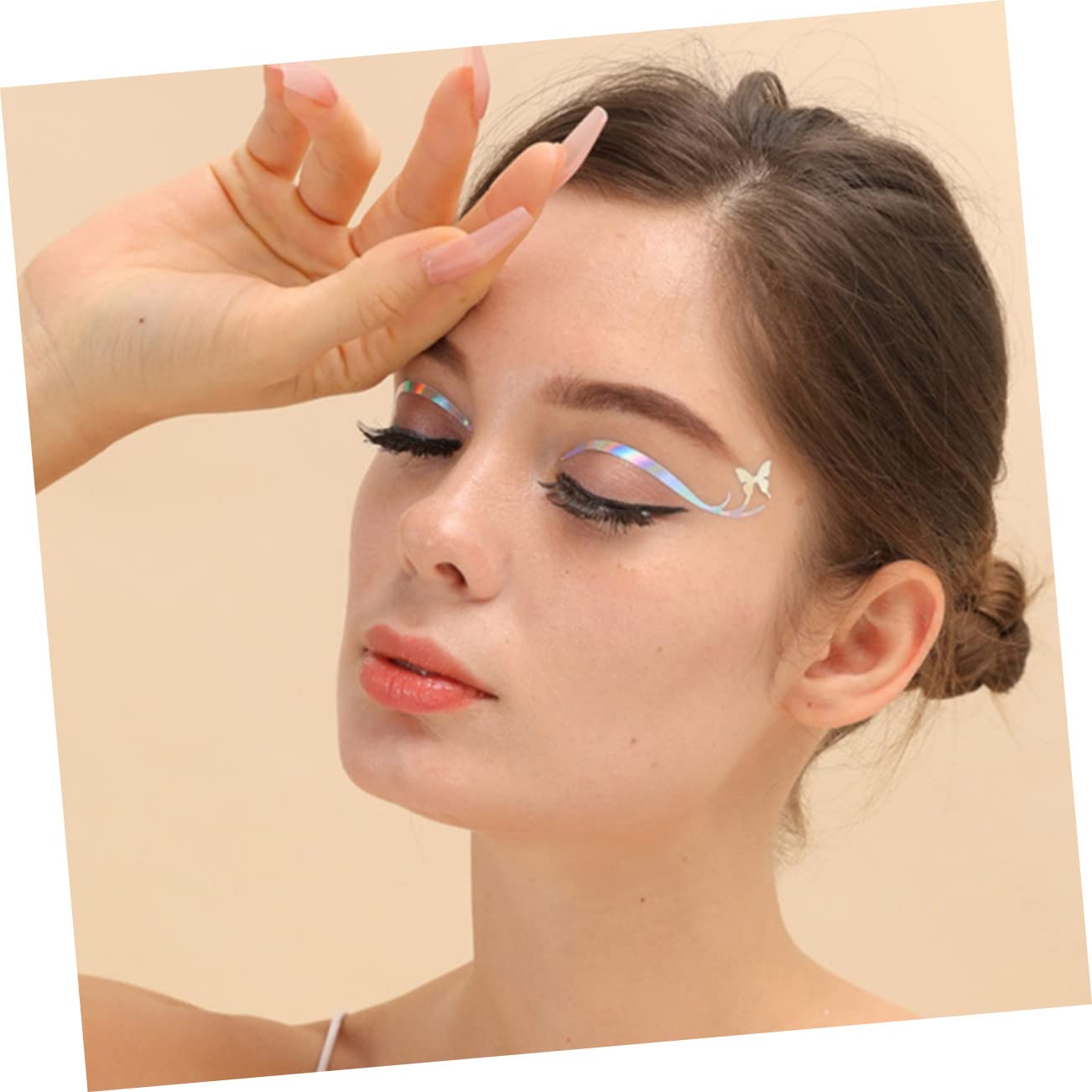 LALAFINA 30fogli Adesivi Per Trucco Occhi Decorazioni Adesive Per Eyeliner Forma Di Farfalla Per Feste e Occasioni Speciali