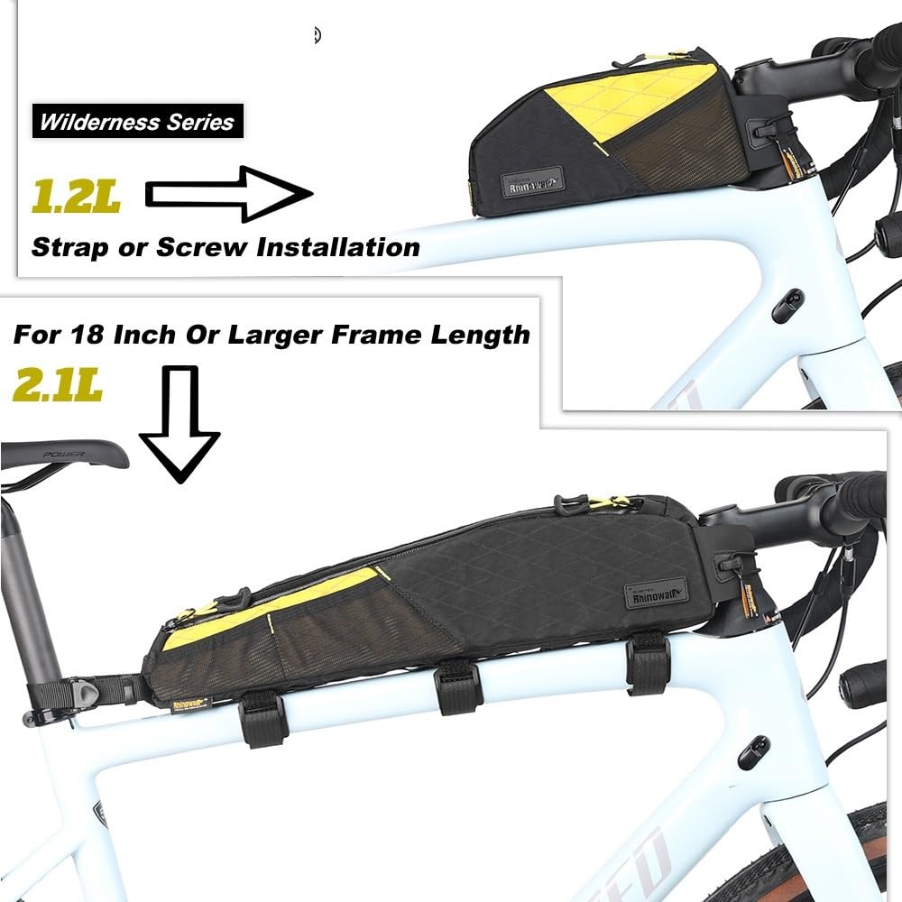 Bolsa Bicicleta Bolsa for Tubo Superior Delantero de Bicicleta Equipaje for Resistente al Agua 1,2 l/2, l Bolsa Cuadro Bicicleta(2.1L Bag-Yellow)