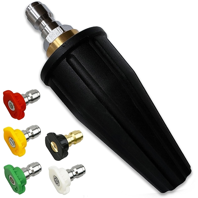 高压清洗机旋转喷嘴头 4000 PSI 快速连接 5种喷嘴技巧