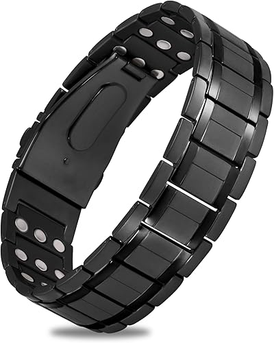 Jecanori 3 pulseras magnéticas para hombre, pulsera de acero inoxidable con imanes de neodimio y herramienta de tamaño