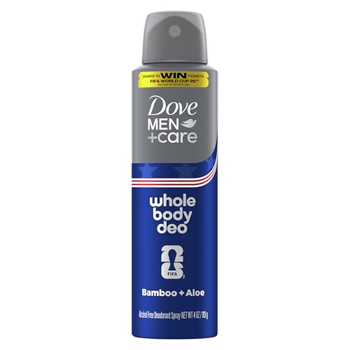 Dove Men+Care Whole Body Deo Aluminum Free Deodorant Spray Bamboo + Aloe Suitable from Pits,...