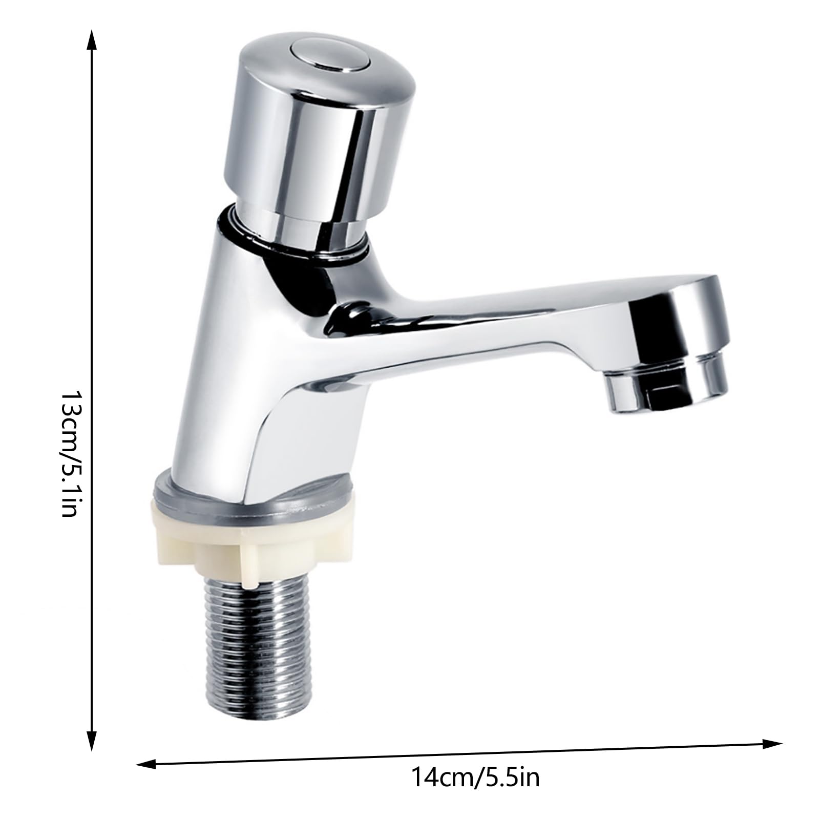 Water Saving Time Delay Faucet Public Ktchen Bathroom Chrome Plated Self Closing Water Saving Time Delay Basin Sink — view 2