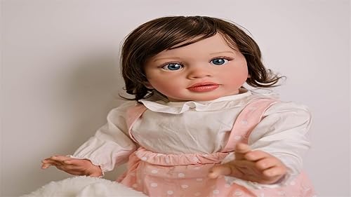 Miniatura 4 de KOKOMANDY Muñecas realistas de gran tamaño de 26 pulgadas de bebé recién nacido de 26 pulgadas, linda muñeca de pie con cuerpo pesado, de silicona