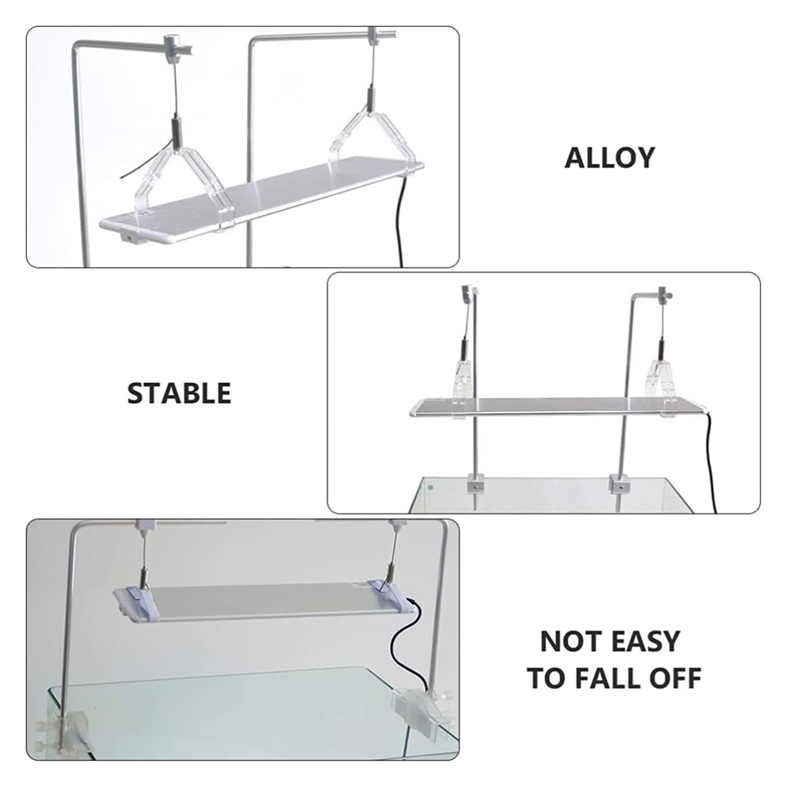 Staffa Regolabile Per Luce Acquario In Lega Alluminio - Supporto Sospensione Per Lampade - Foto 3