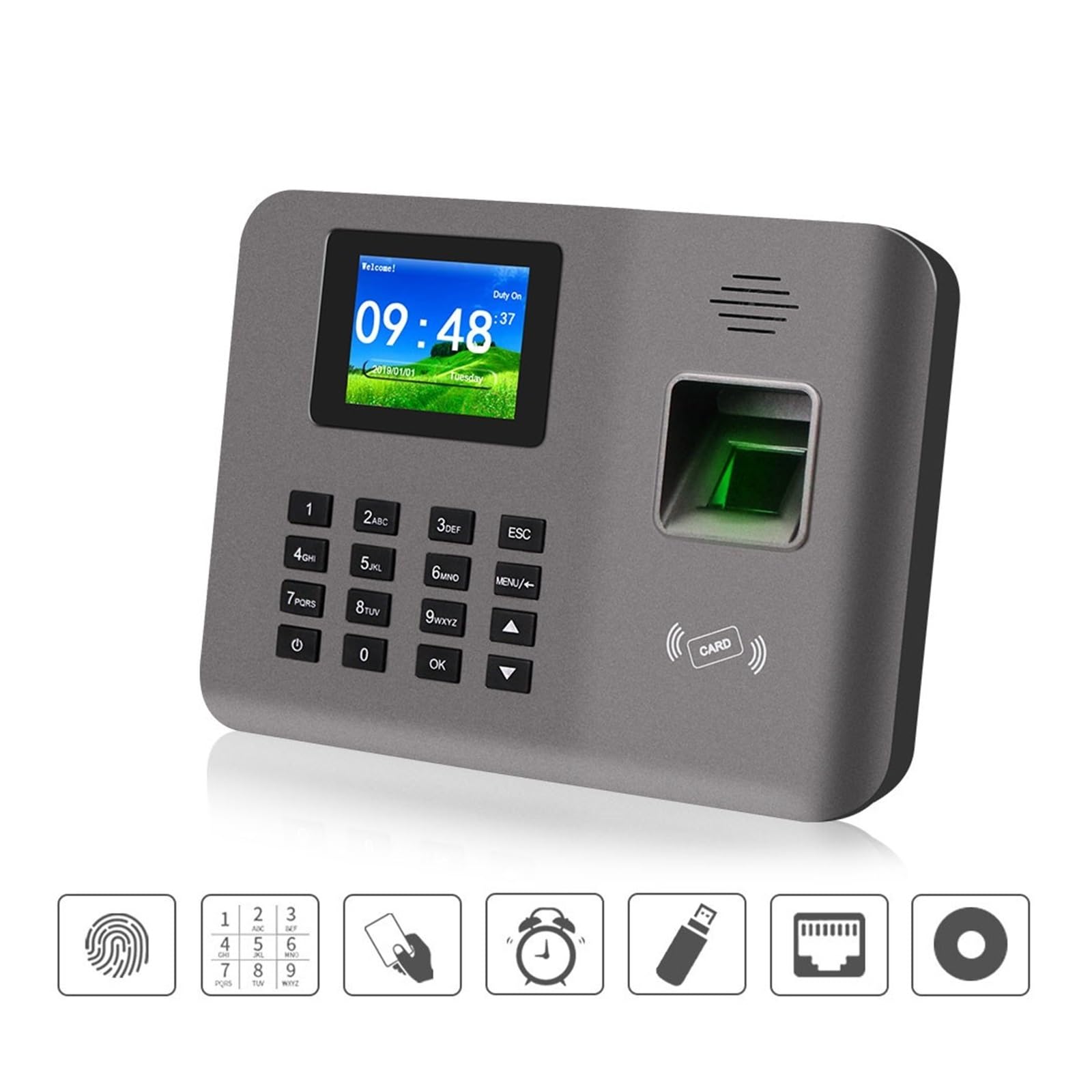 Pointeuse Machine Biométrique De Présence À Empreintes Digitales, 2.4 Pouces, Carte TCP/IP/USB, Dispositif D'enregistrement/départ Des Employés, Logiciel
