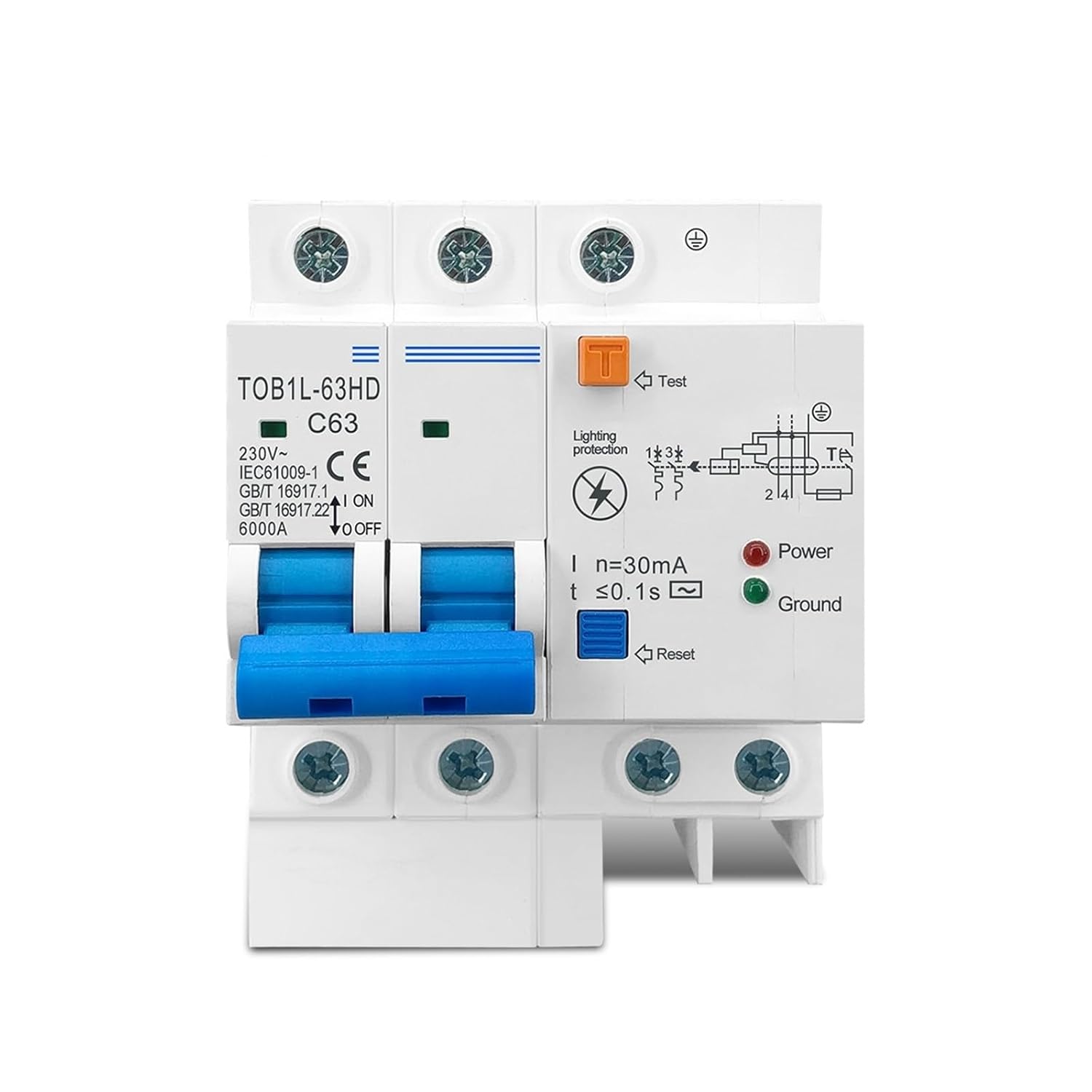Main Switch Residual Current Circuit Breaker with Surge Protector MCB with Lightning Protection SPD(16A)