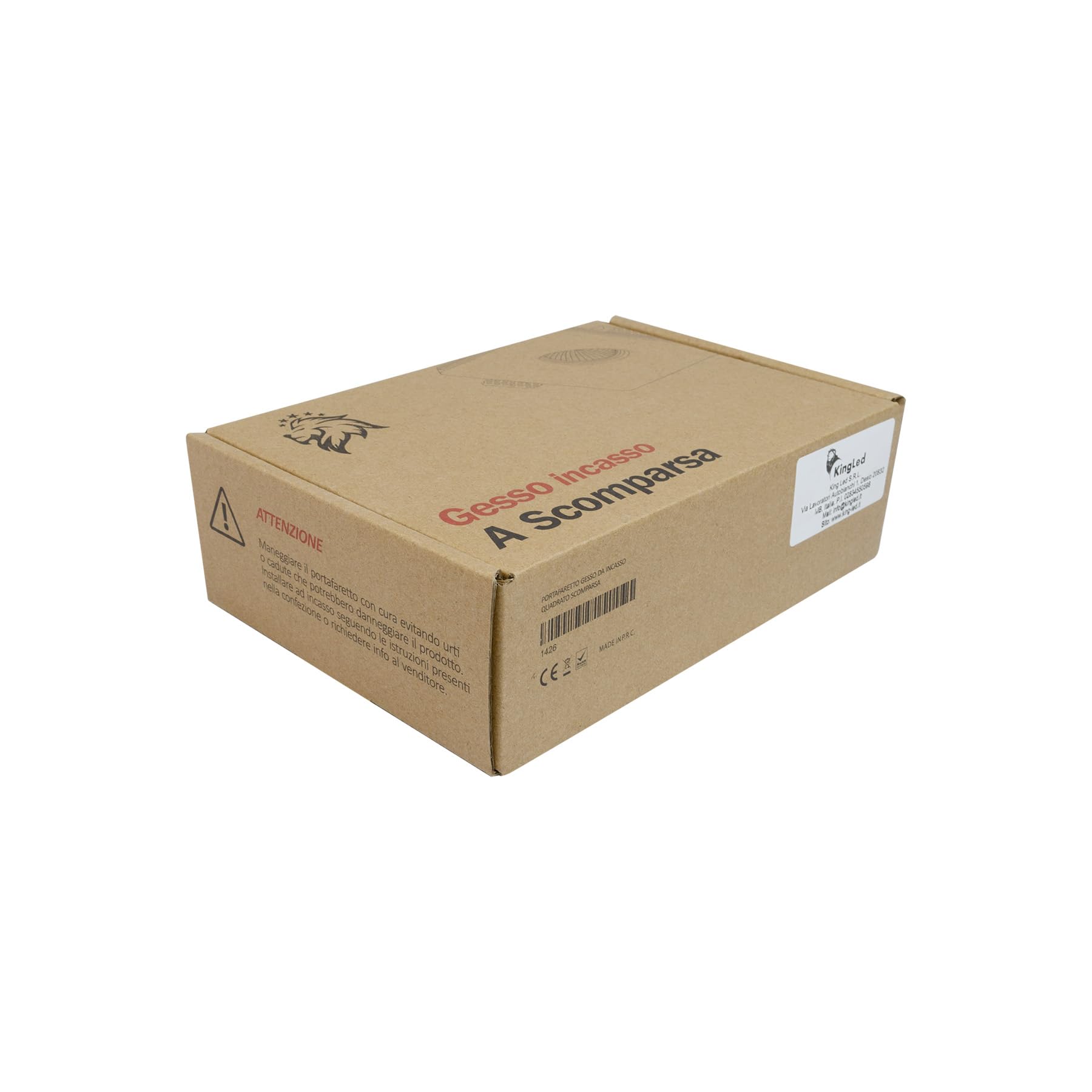 KingLed - Portafaretto in Gesso Ceramico da Incasso Conico per Controssoffitti per Faretti Led GU10 e MR16 - Dimensione 120x120x45mm Cod. 1426 (10x Gessi Conico)