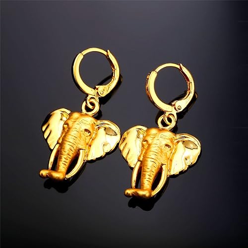 Miniatura 7 de U7 Women Girls Lucky Necklace Stainless Steel 18K Gold Plated Cute DachshundElephantPig Animal Pendant
