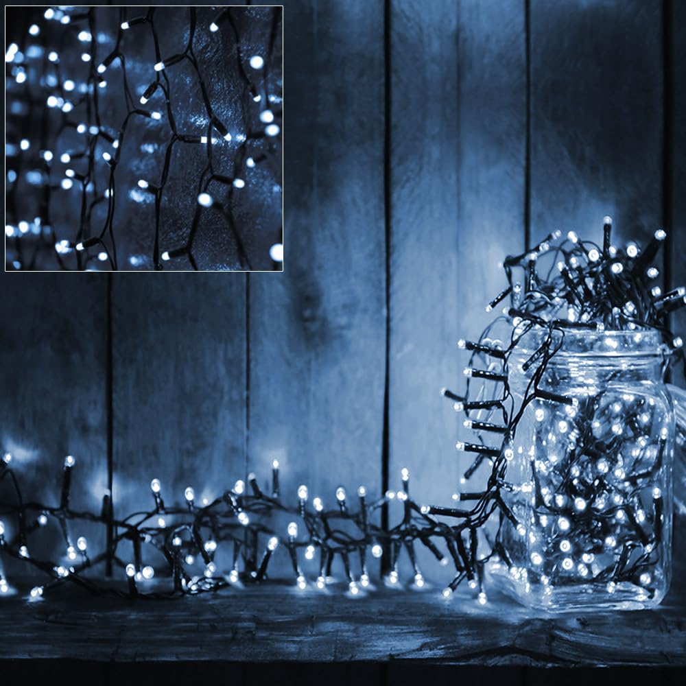 Deuba® Guirlande lumineuse 160 LED Bleu décoration de Noël à piles avec minuteur 8 fonctions extérieur d'éclairage Intérieur