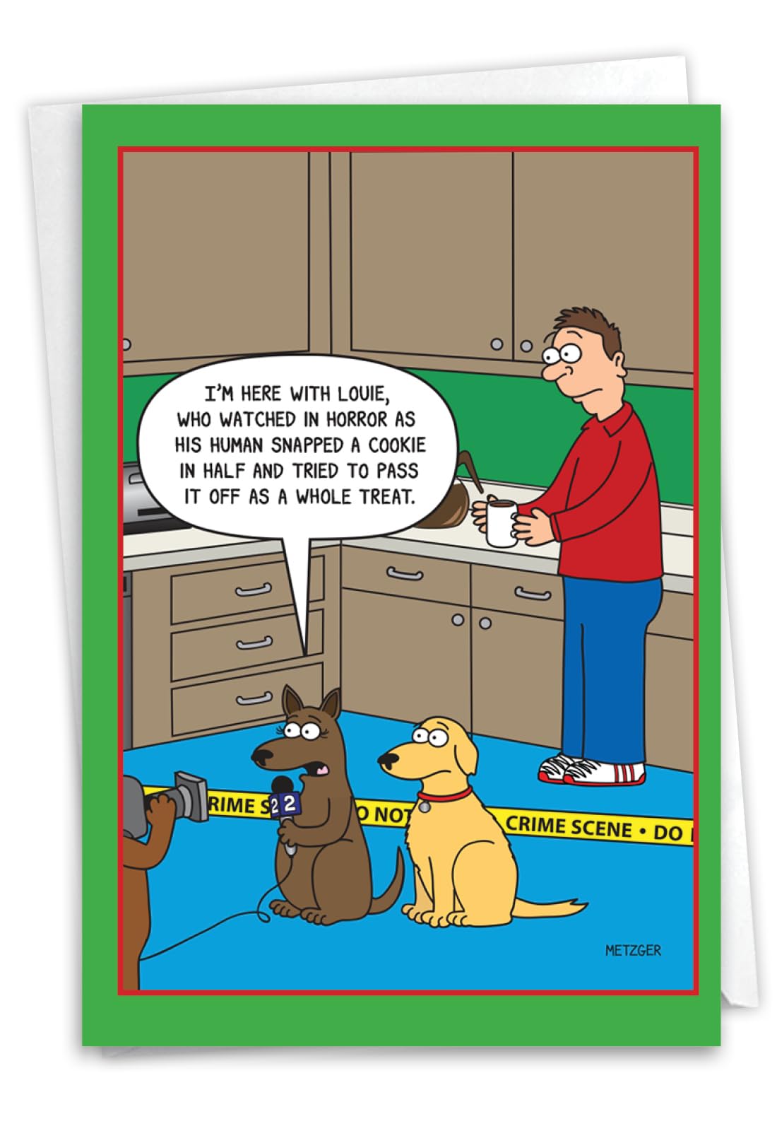 NobleWorks 1 Funny Birthday Greeting Card with 5 x 7 Envelope For Men, Women - Bday Treat Crime C10263BDG-UA