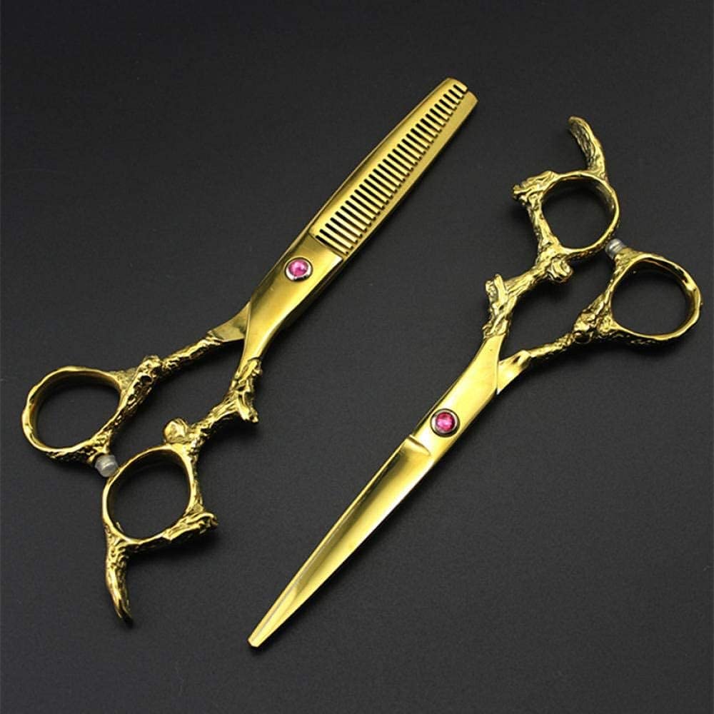 Tijeras de peluquería, Tijeras de peluquería Profesional 6 Pulgadas Japón 440c Tijeras de Corte para Cabello Tijeras de Corte Tijeras de Adelgazamiento de salón Juego de
