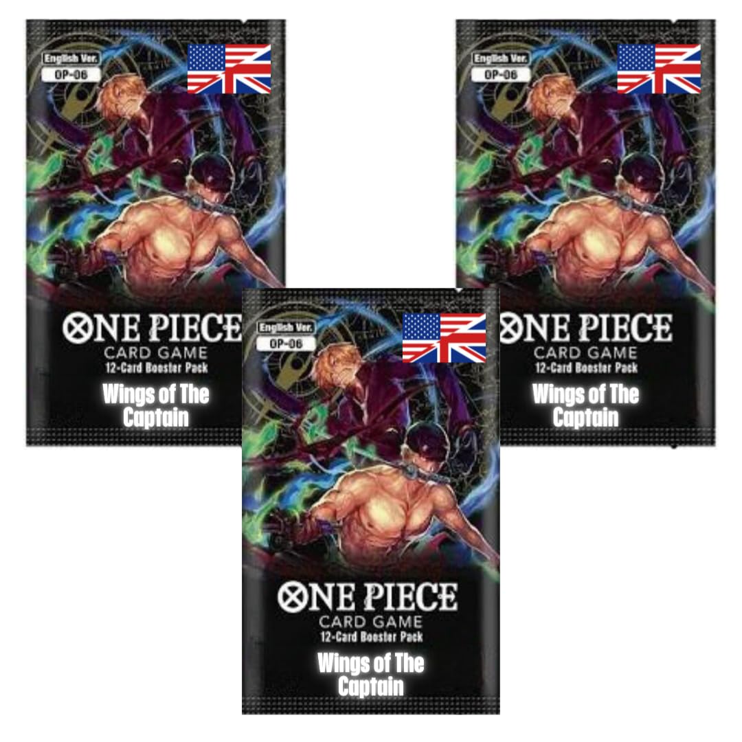 3 x One Piece Card Game - OP-06 Wings of The Captain Booster with 12 Cards  per Pack - English : Amazon.co.uk: Toys & Games