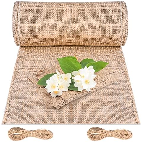 Cieex Jute Tischläufer, 30cm x 10m Beige Juteband Tischband Cover