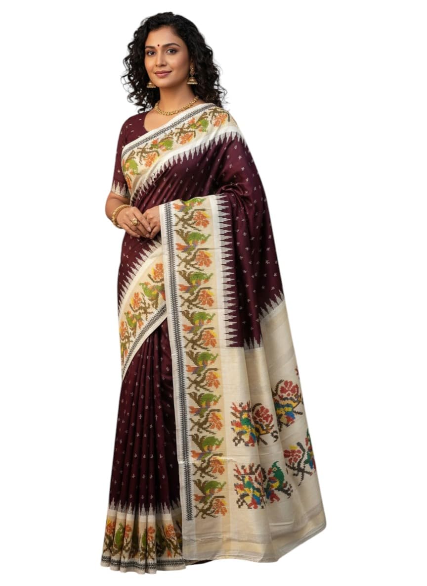 rajmala fashion RAJMALA Luxurious Women's Classic ikkat Silk Saree with Beautiful Design Zari Border With Chit pallu-picture-18