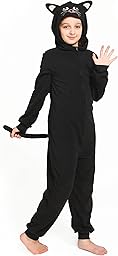Sincere Party Cappotto magico nero con cappuccio per bambini, abito mago con bacchetta, occhiali, distintivo perfetto per la Giornata Mondiale del Libro