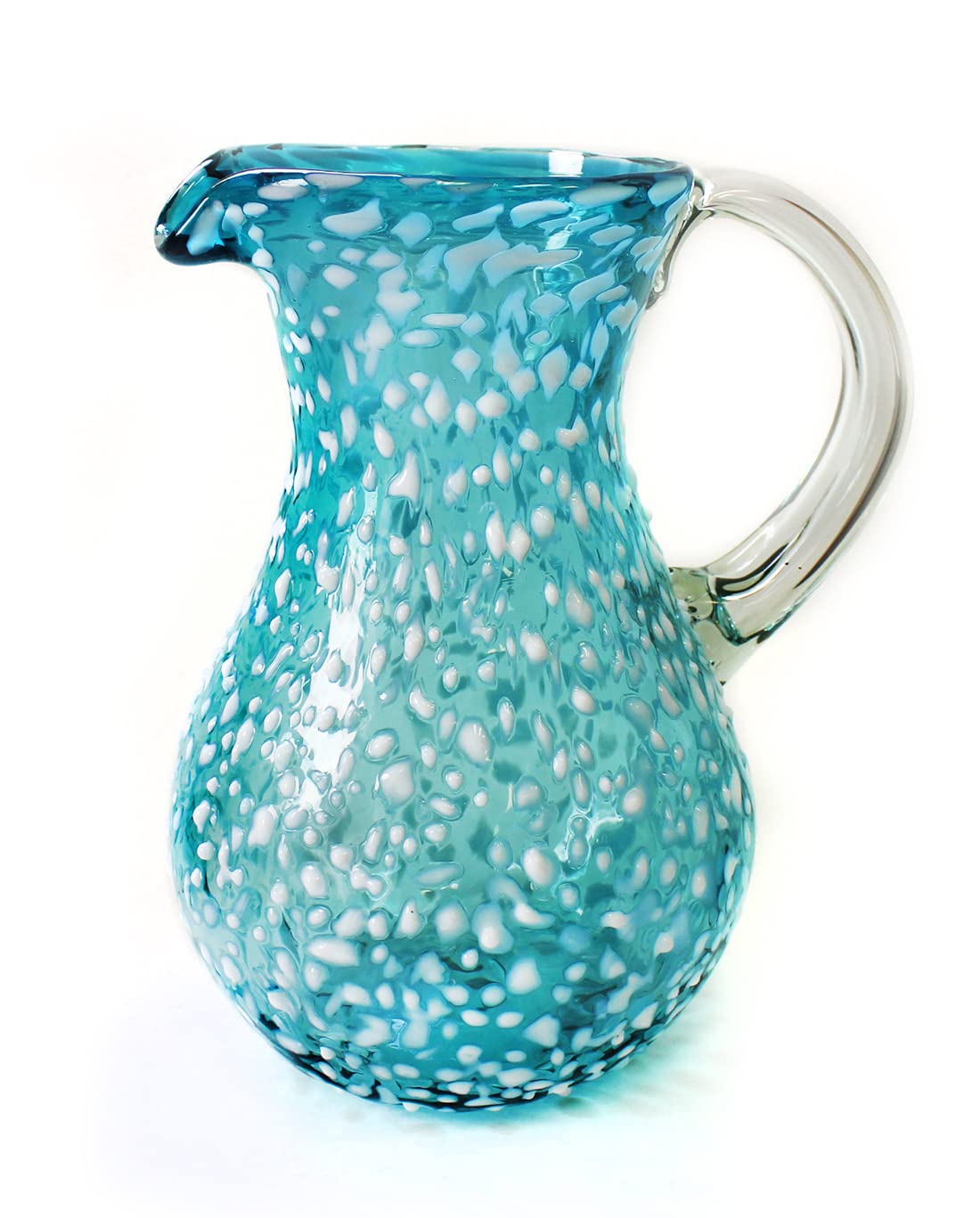 Standard Pitcher - Solid Aqua with white relief