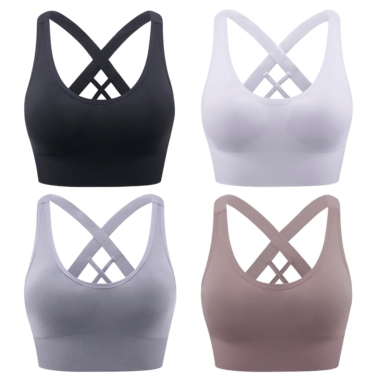 Soutien Gorge de Sport Femme Brassiere Sport Femme Dos Croisé Grande Taille Brassière sans Armature Push Up BrassièRe Sport Femme Maintien Fort Top de Sport S-XXL
