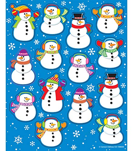 Carson Dellosa Education Carson Dellosa Snowman Stickers6 Sheets of Colorful Winter Stickers for Homework Tests Assignments Winter Stickers for Classroom or Homeschool (84 pc)