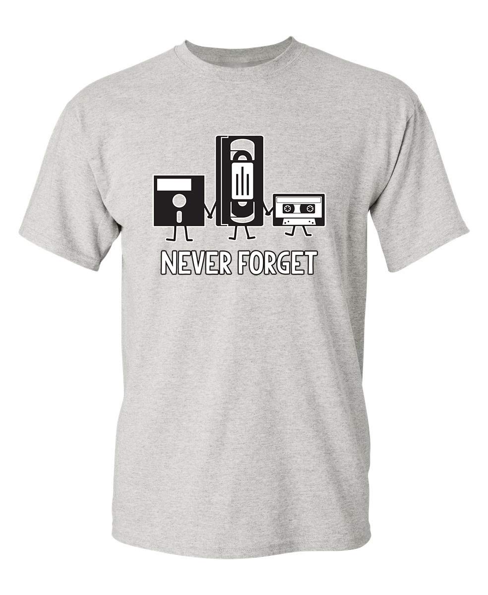 Never Forget Retro Vintage Cassette Tape Graphic Novelty Mens Funny T Shirt, Charcoal, 4X-Large — view 19