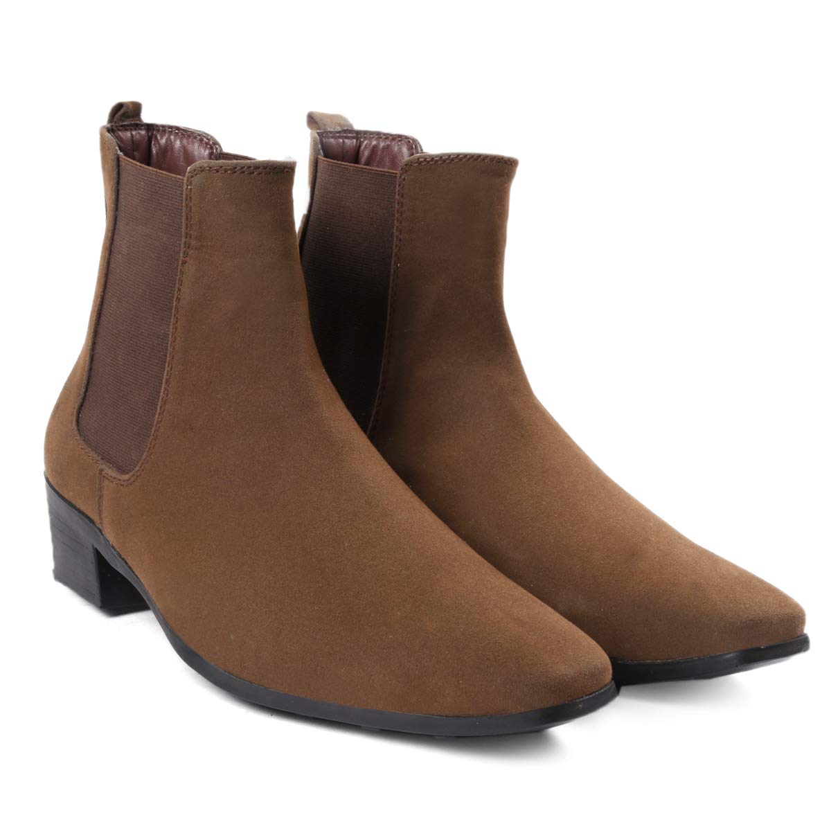 Mens Height Increasing Suede Material Casual Chelsea Boots-image-21