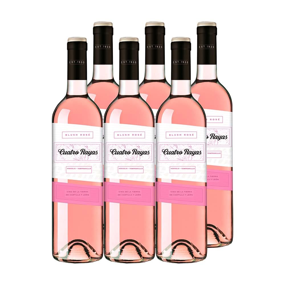 Cuatro Rayas Blush Rose - Vino Rosado (6 Botellas x 750ml)