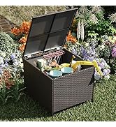 PeakPursuit 80 Gallon Outdoor Storage Box，Large Patio Deck Box with Waterproof and Weather-Resist...