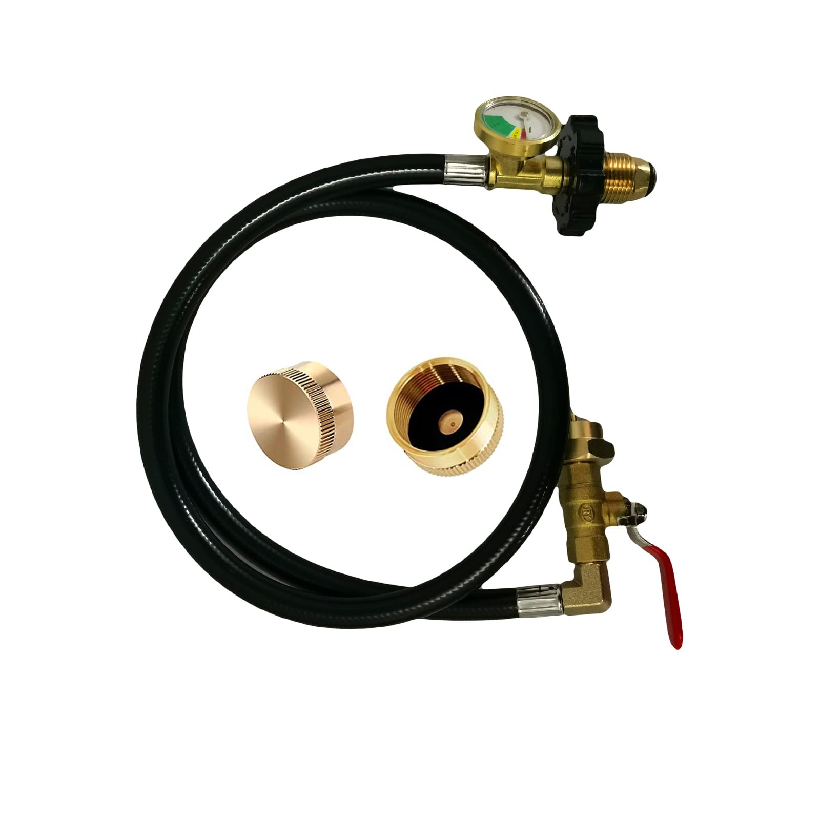 Propane Gas Refill Adapter 3FT Hose With Gauge 1LB 20LB Outdoor Propane Gas Refill Adapter 3FT Hose With Gauge 1LB 20LB Outdoor