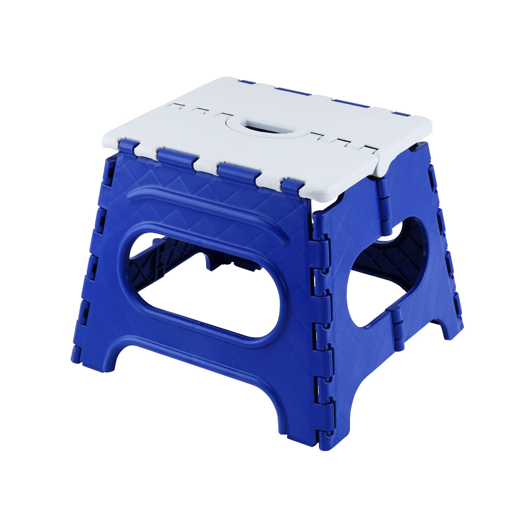 Primelife Plastic 12 Inch Folding Step Stool,Super Strong Foldable Stool for Adults & Kids, Portable Plastic Step Stool for Kitchen, Bathroom, Bedroom, Office (Blue - White)(Prime)-image-10