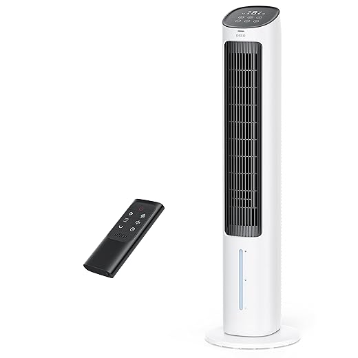 Dreo Cooling Fans That Blow Cold Air, 40" Evaporative Air Cooler, 2023 Upgrade Tower Fan for Bedroom with 80° Oscillating, Ice Packs, Remote Control, 3 Modes 4-Speed Quiet Floor Fan Home/Office